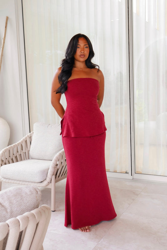 TERRA SKIRT DEEP BURGUNDY