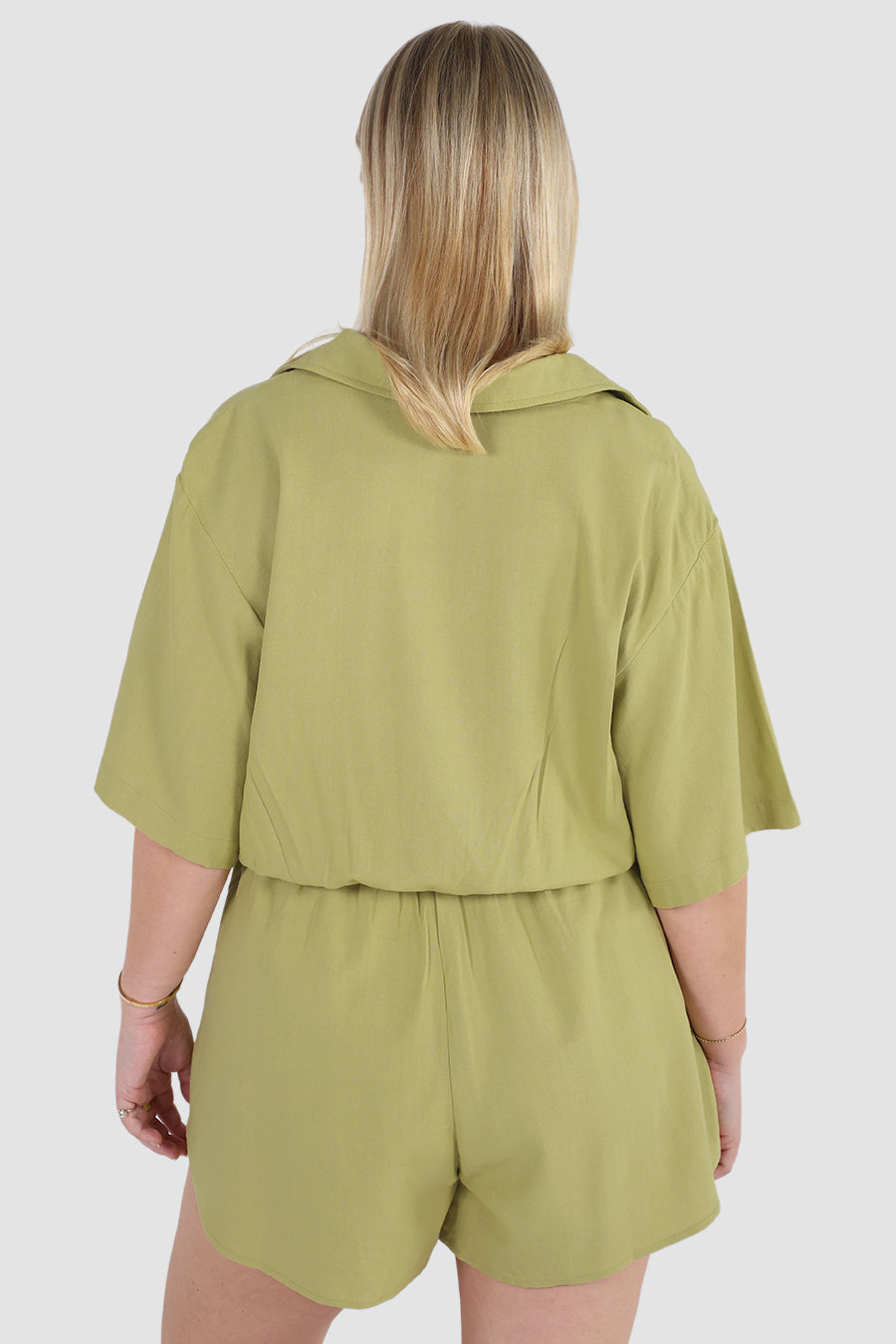ZEPHYR LINEN PLAYSUIT PISTACHIO