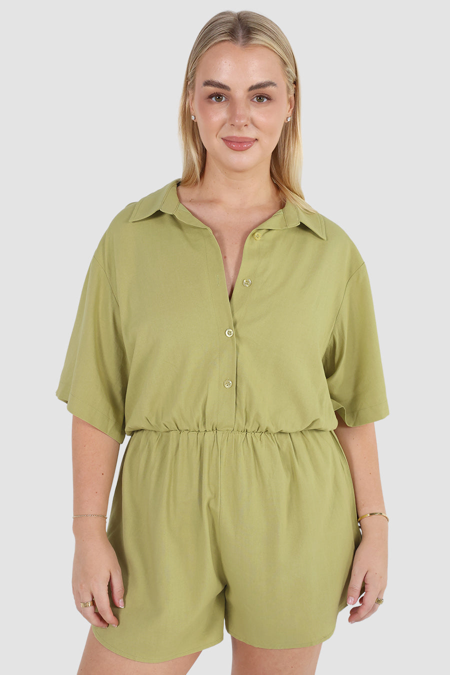 ZEPHYR LINEN PLAYSUIT PISTACHIO