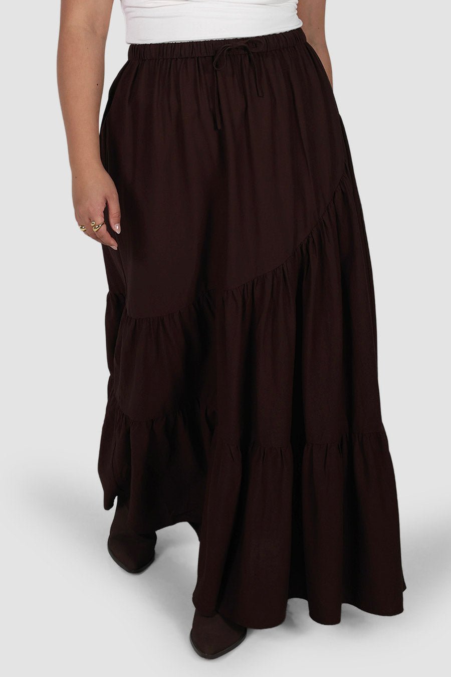 ALUNA MAXI SKIRT ESPRESSO - Fayt The Label