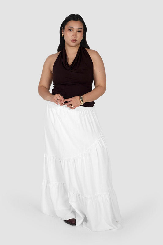 ALUNA MAXI SKIRT WHITE - Fayt The Label