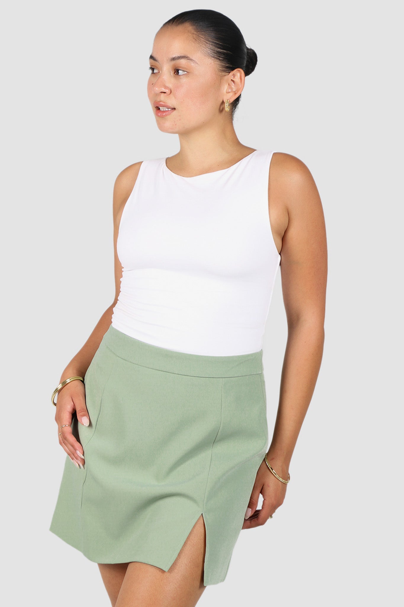 ANA SKIRT SAGE GREEN - Fayt The Label