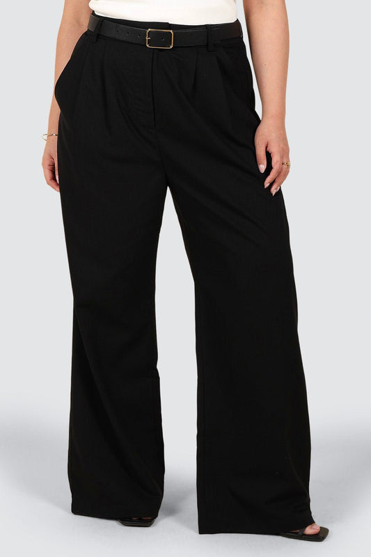 ARIE LINEN PANTS BLACK - Fayt The Label