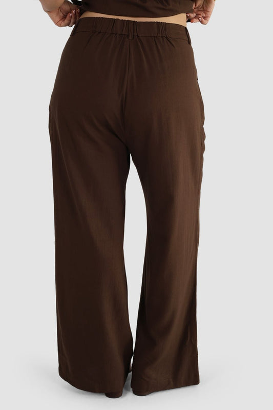 ARIE LINEN PANTS ESPRESSO - Fayt The Label