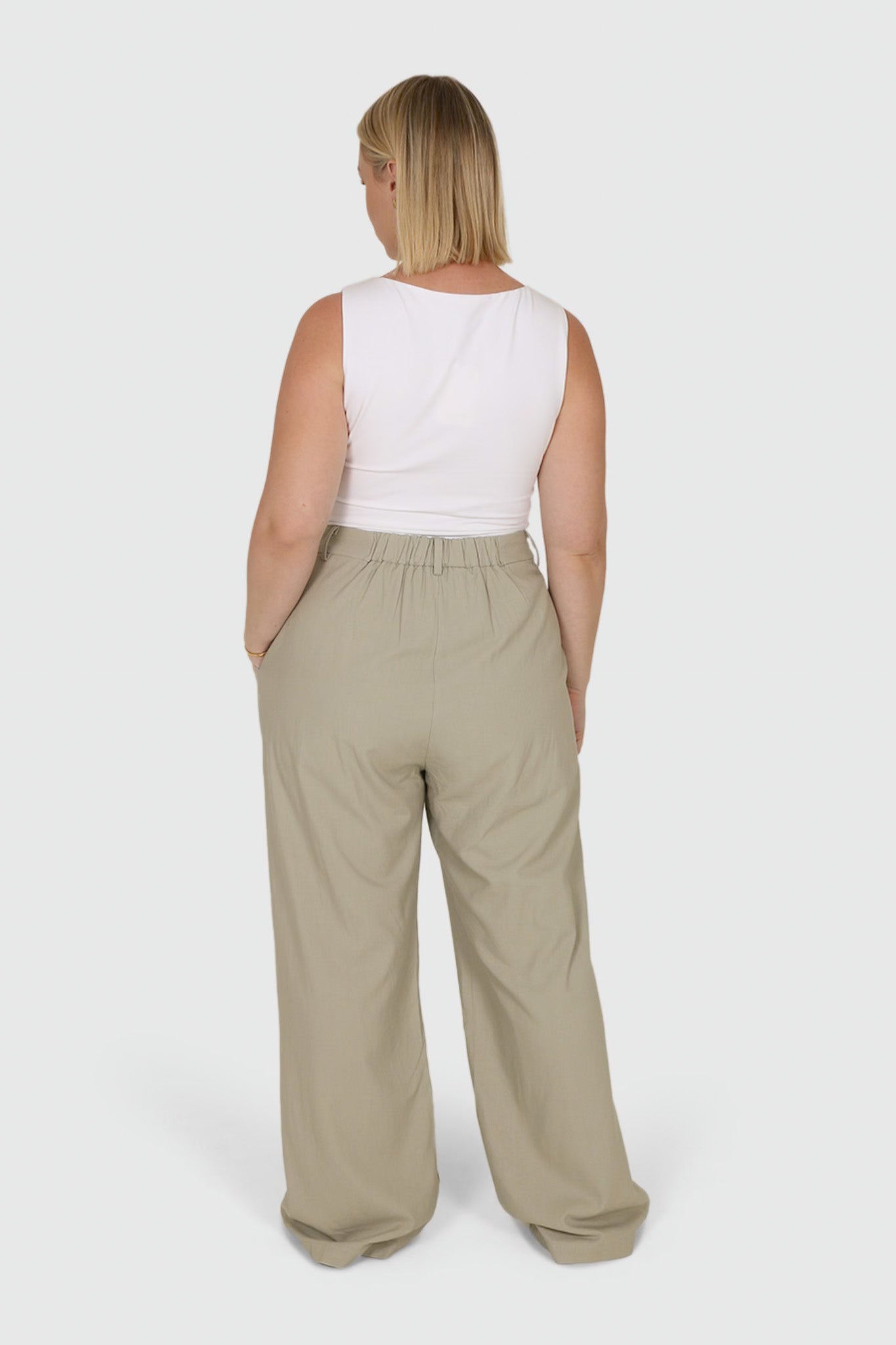 ARIE LINEN PANTS STONE TALL FIT - Fayt The Label