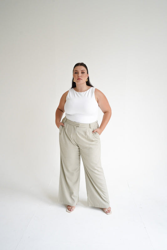 ARIE LINEN PANTS STONE TALL FIT - Fayt The Label