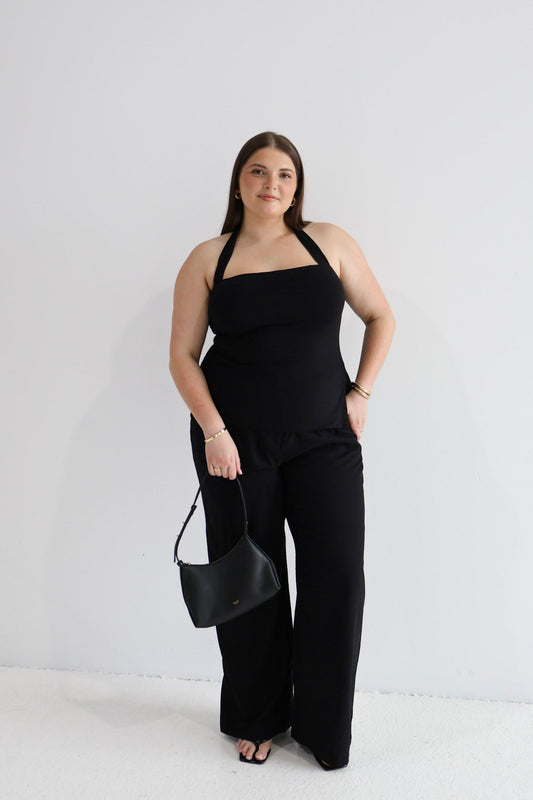 ARIE LINEN PANTS TALL FIT BLACK - Fayt The Label