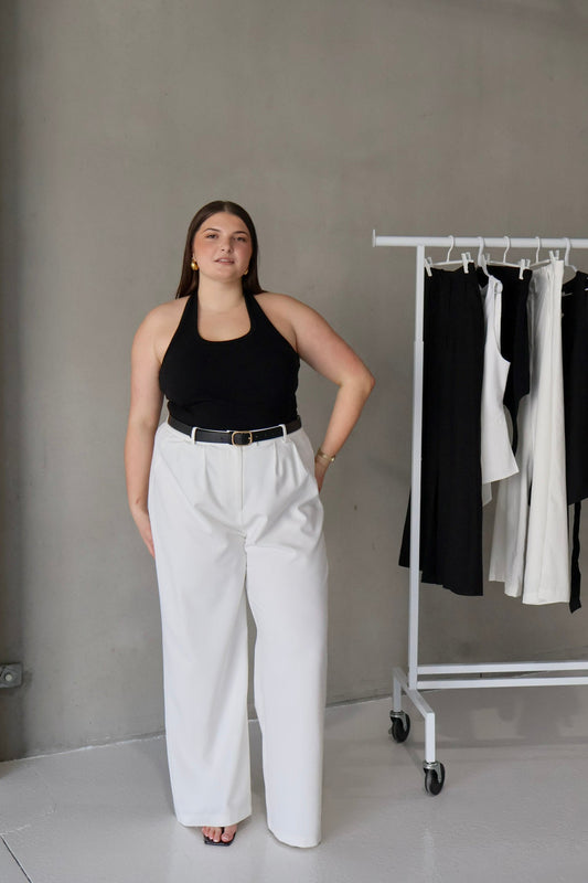 ARIE LINEN PANTS TALL FIT WHITE - Fayt The Label