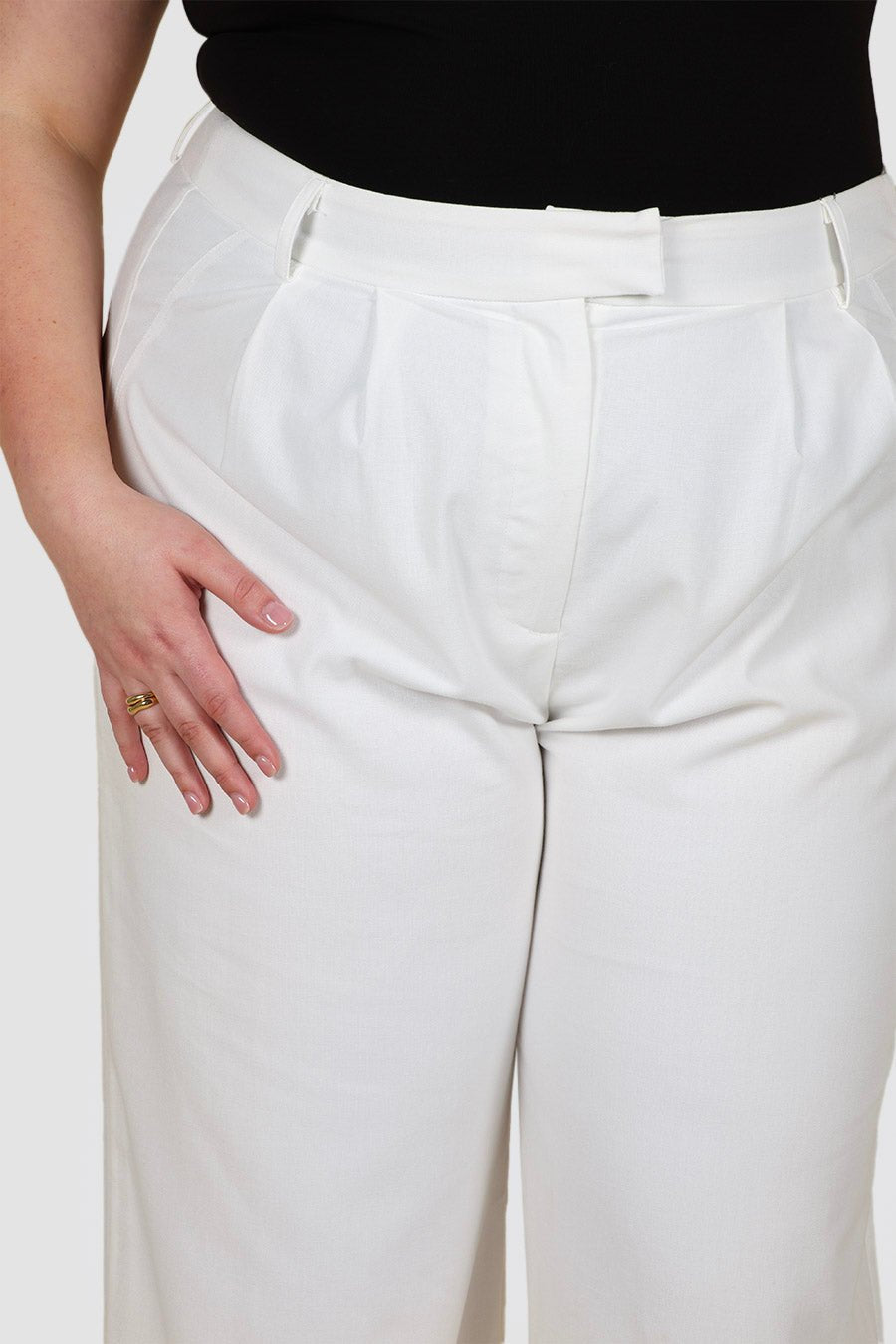 ARIE LINEN PANTS TALL FIT WHITE - Fayt The Label