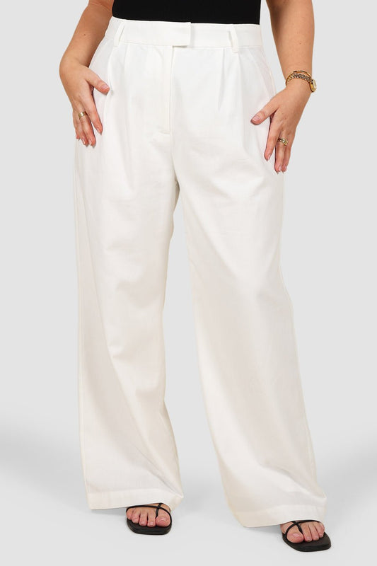 ARIE LINEN PANTS WHITE - Fayt The Label