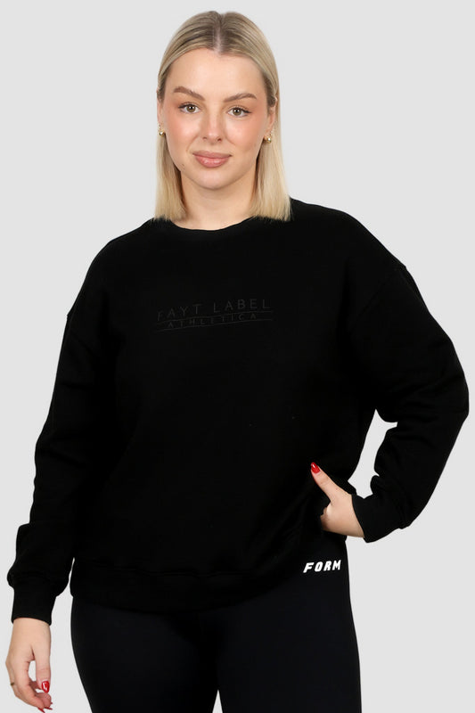 ATHLETICA OVERSIZED CREW BLACK - Fayt The Label