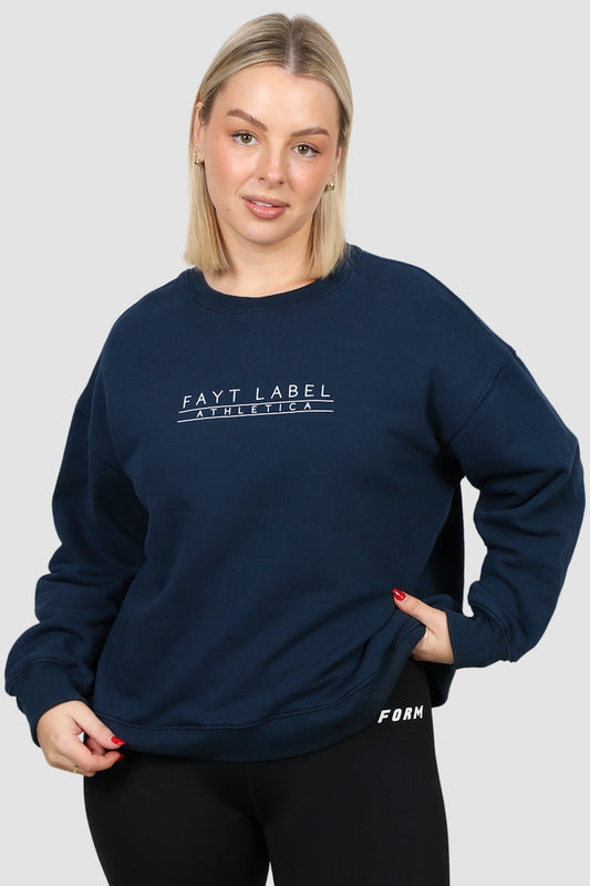 ATHLETICA OVERSIZED CREW NAVY - Fayt The Label