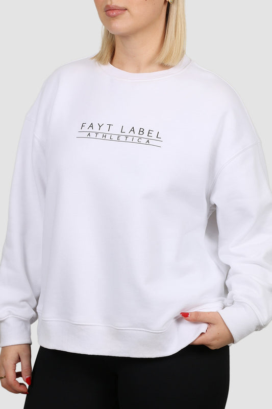 ATHLETICA OVERSIZED CREW WHITE - Fayt The Label