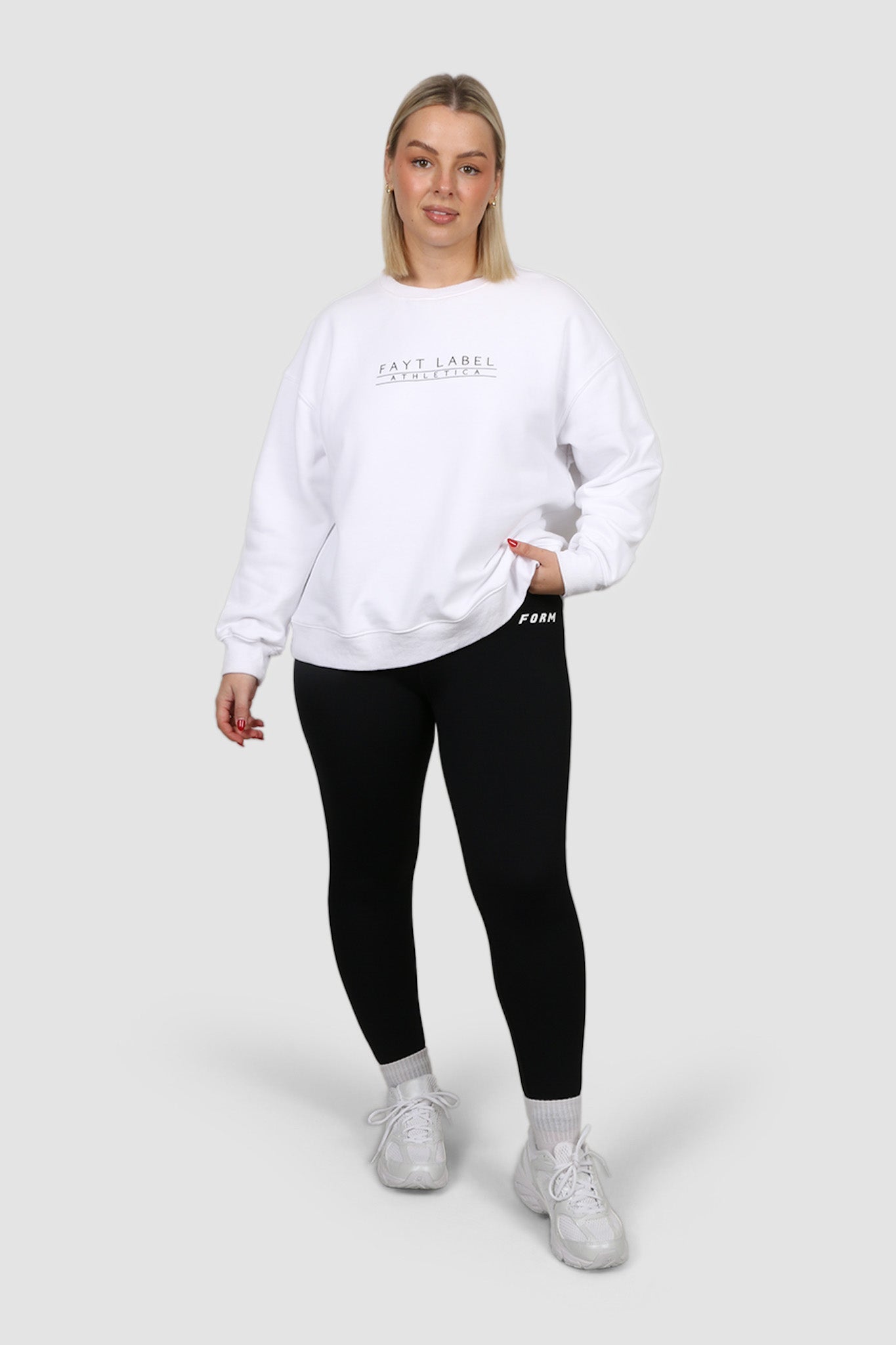 ATHLETICA OVERSIZED CREW WHITE - Fayt The Label
