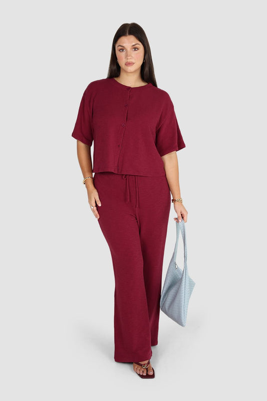 AURO PANT DEEP BURGUNDY - Fayt The Label