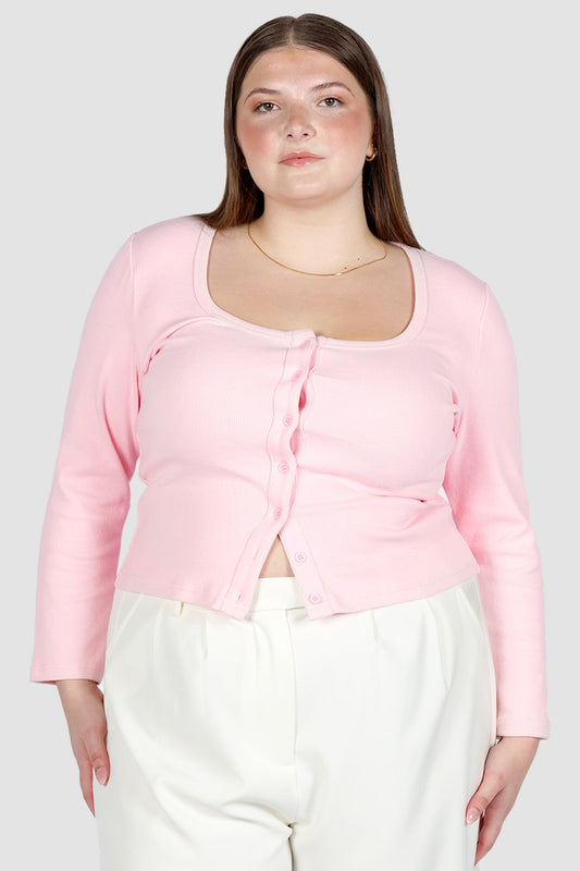 BECKER LONG SLEEVE TOP BABY PINK - Fayt The Label