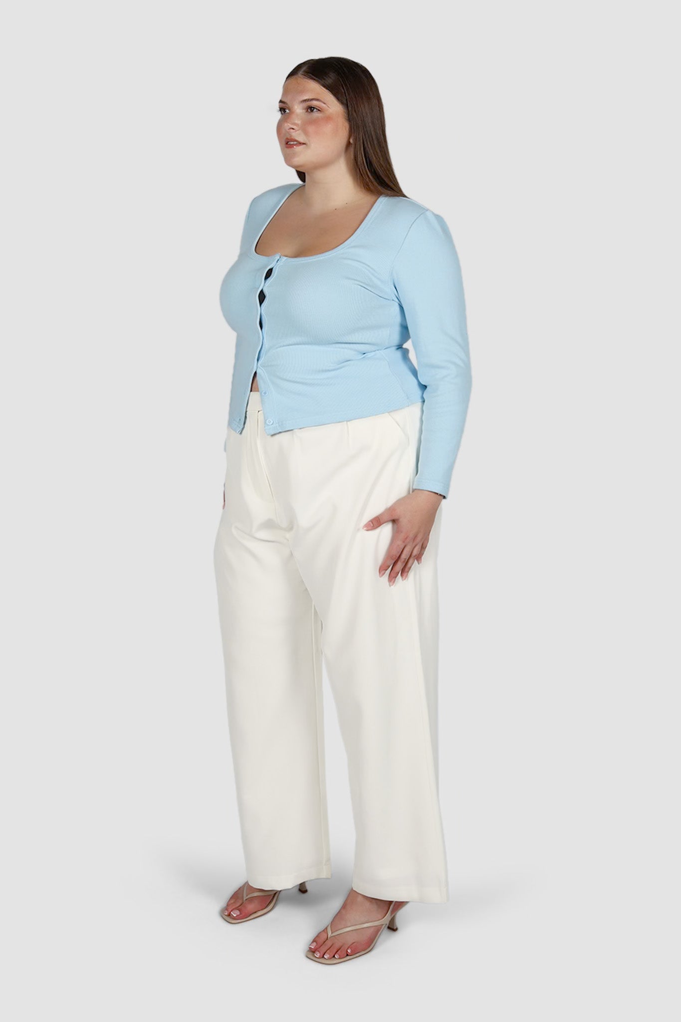 BECKER LONG SLEEVE TOP SOFT BLUE - Fayt The Label