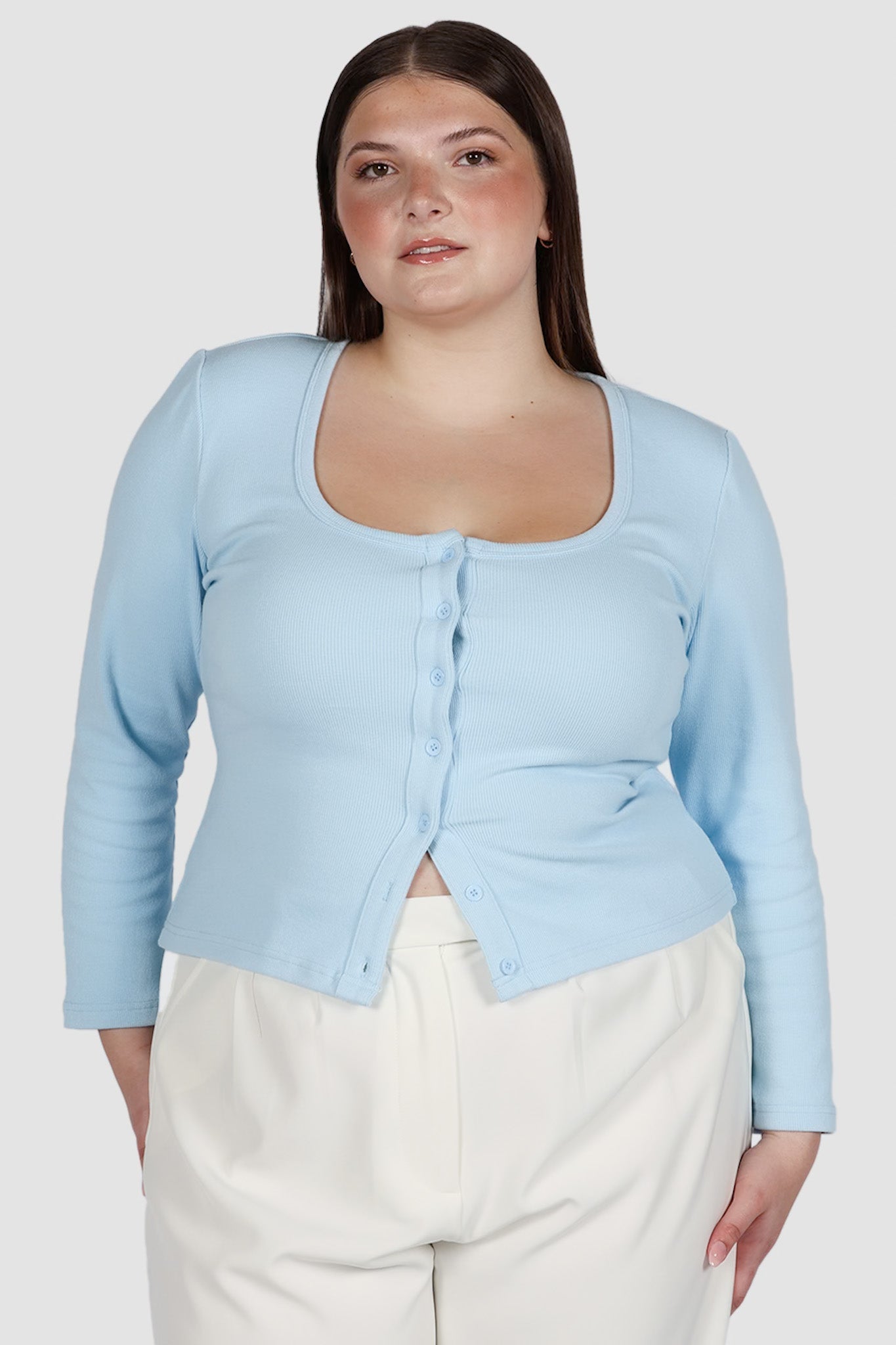 BECKER LONG SLEEVE TOP SOFT BLUE - Fayt The Label
