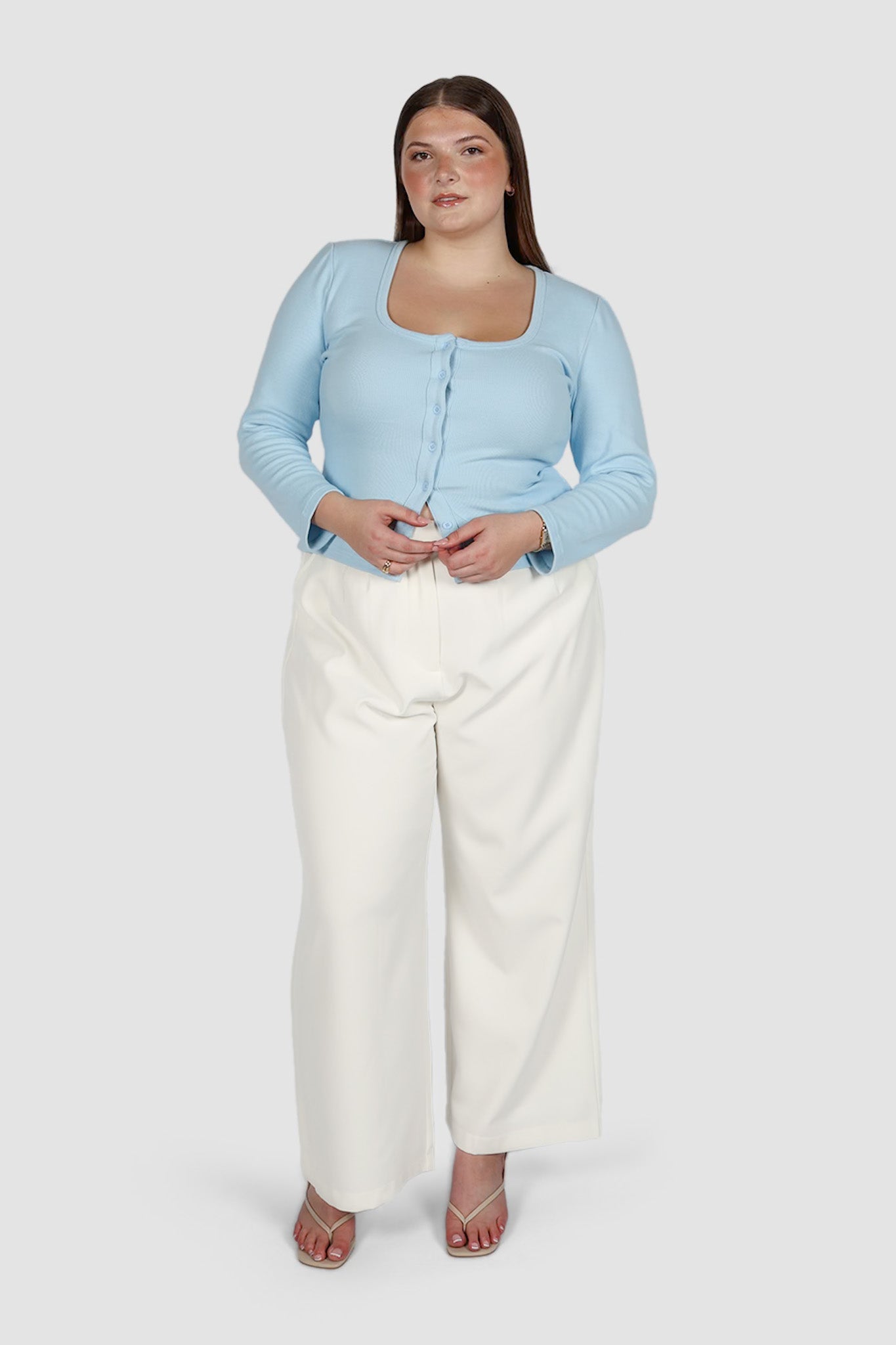 BECKER LONG SLEEVE TOP SOFT BLUE - Fayt The Label