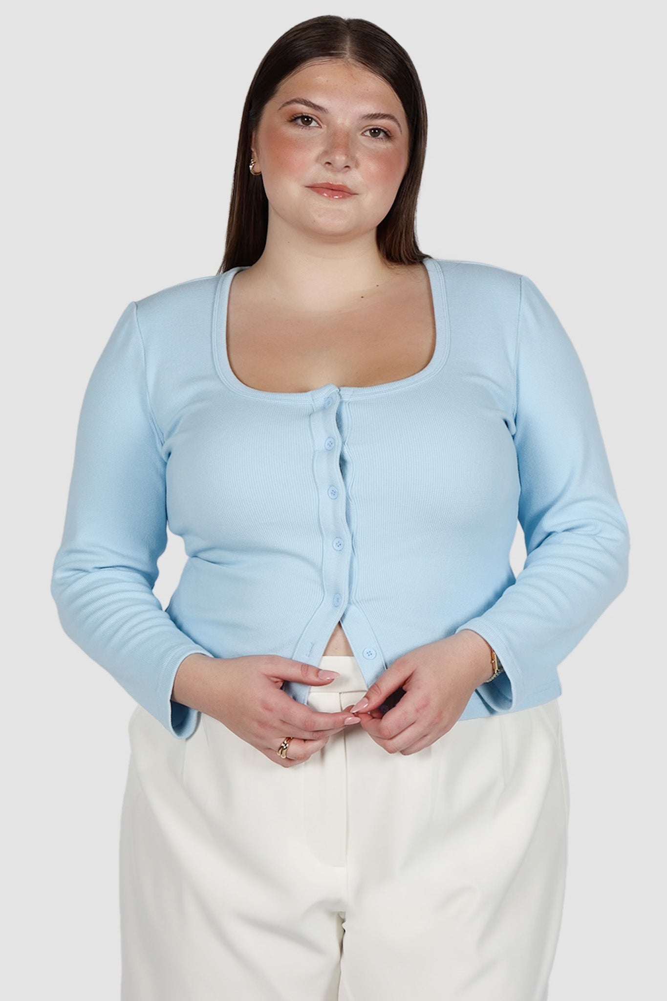 BECKER LONG SLEEVE TOP SOFT BLUE - Fayt The Label