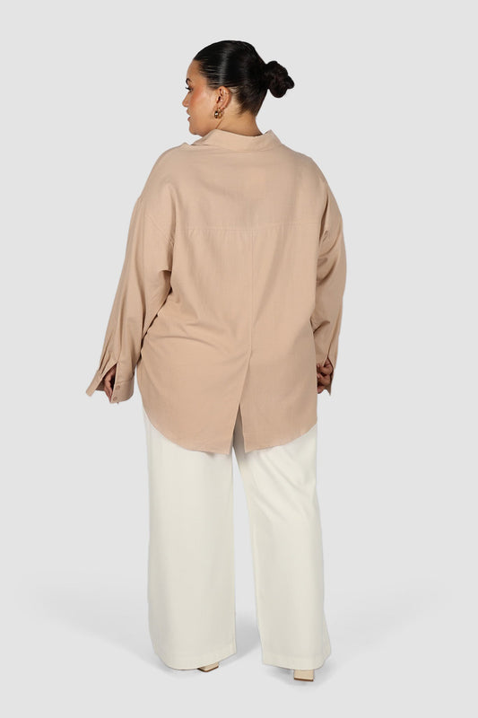 BEXLEY BUTTON SHIRT BEIGE - Fayt The Label