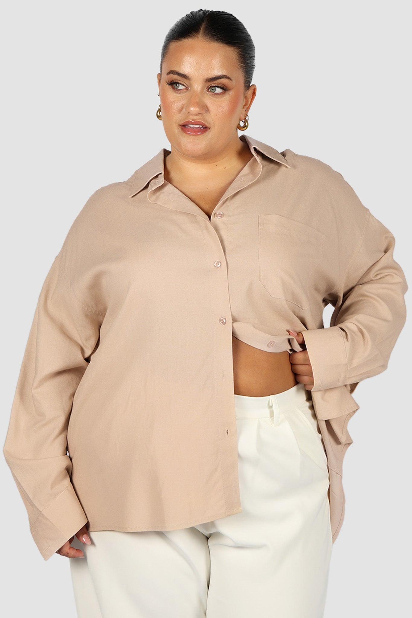 BEXLEY BUTTON SHIRT BEIGE - Fayt The Label