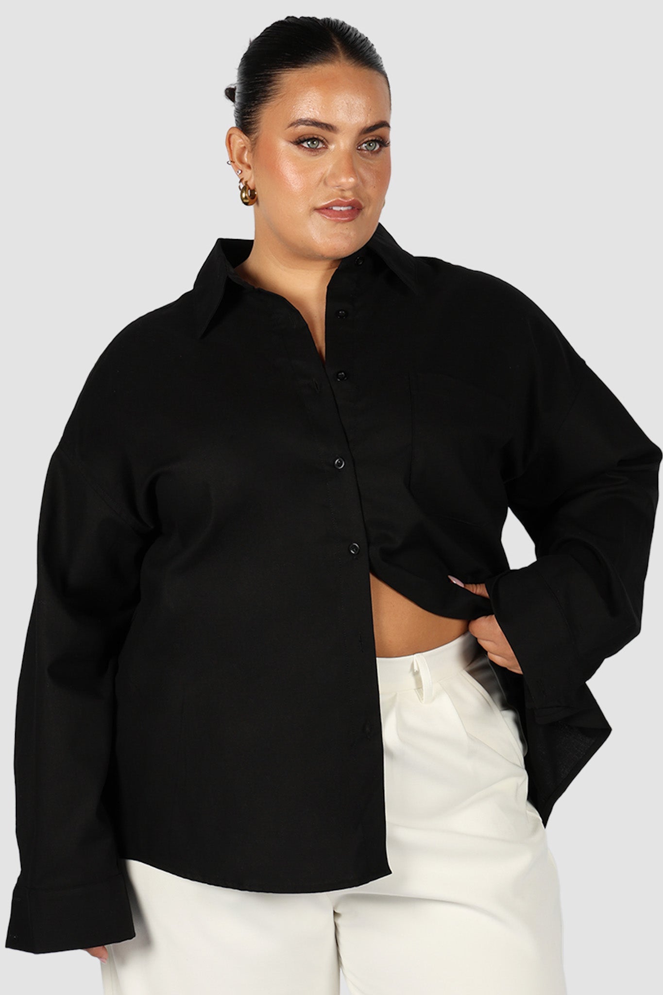 BEXLEY BUTTON SHIRT BLACK - Fayt The Label