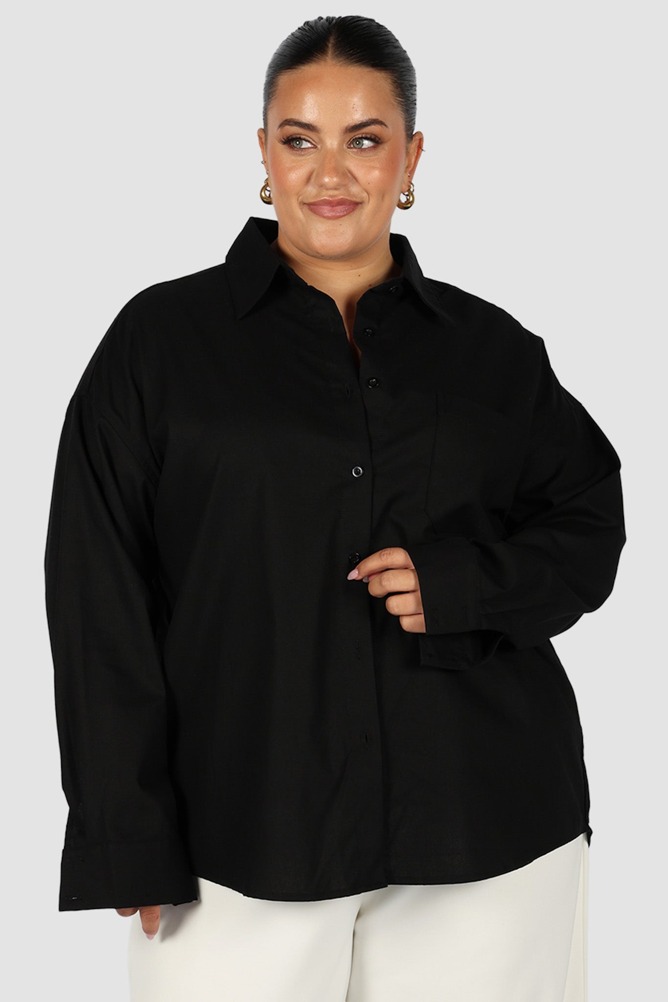 BEXLEY BUTTON SHIRT BLACK - Fayt The Label