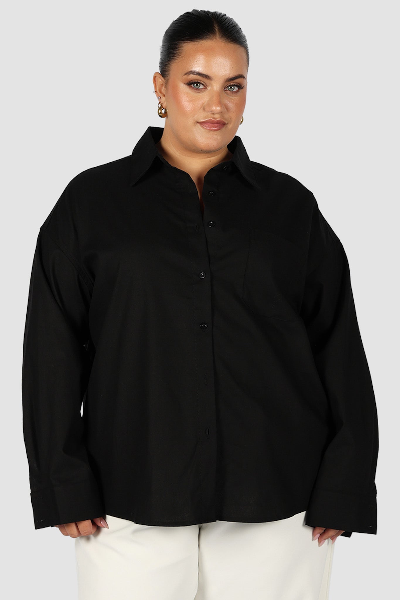 BEXLEY BUTTON SHIRT BLACK - Fayt The Label