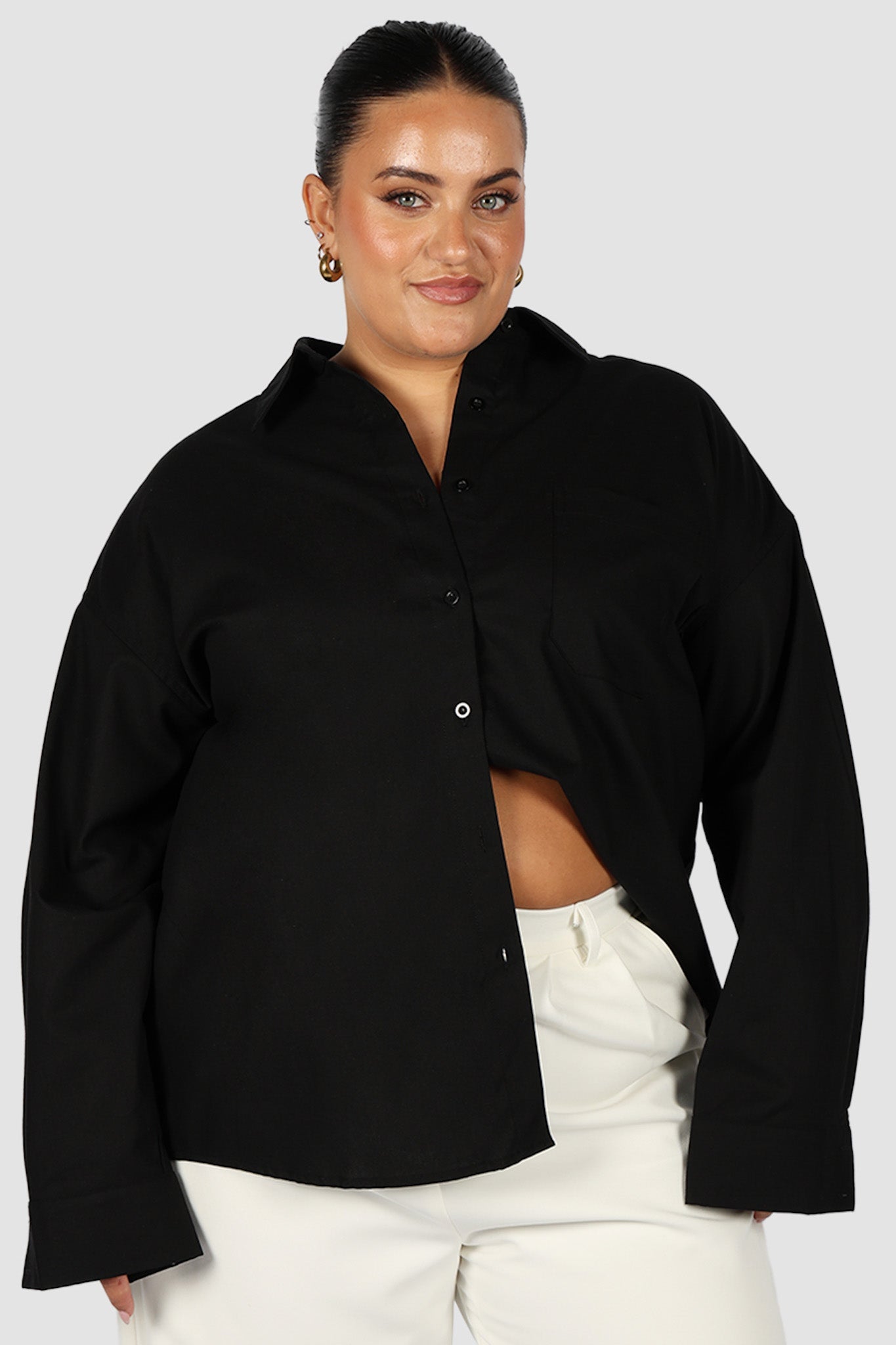 BEXLEY BUTTON SHIRT BLACK - Fayt The Label