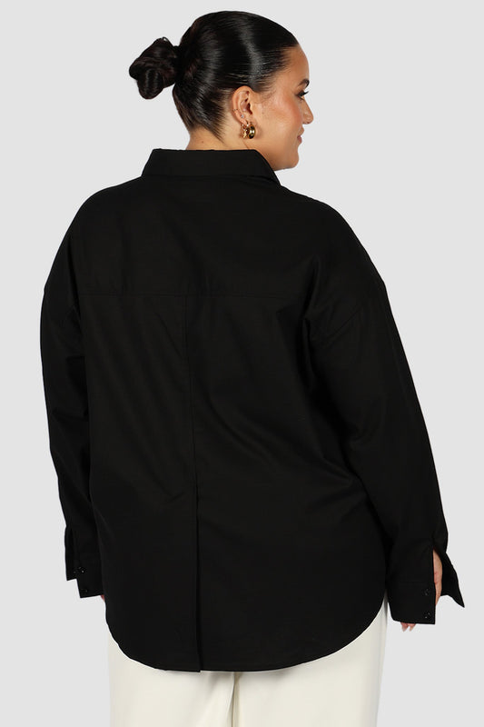 BEXLEY BUTTON SHIRT BLACK - Fayt The Label