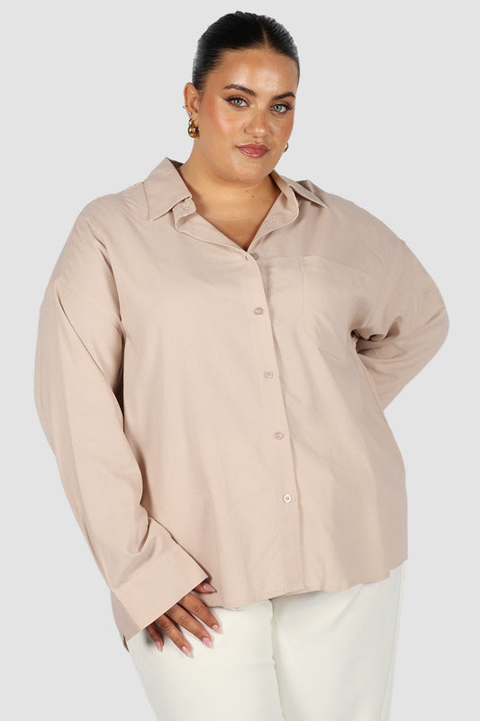 BEXLEY BUTTON SHIRT NEUTRAL - Fayt The Label