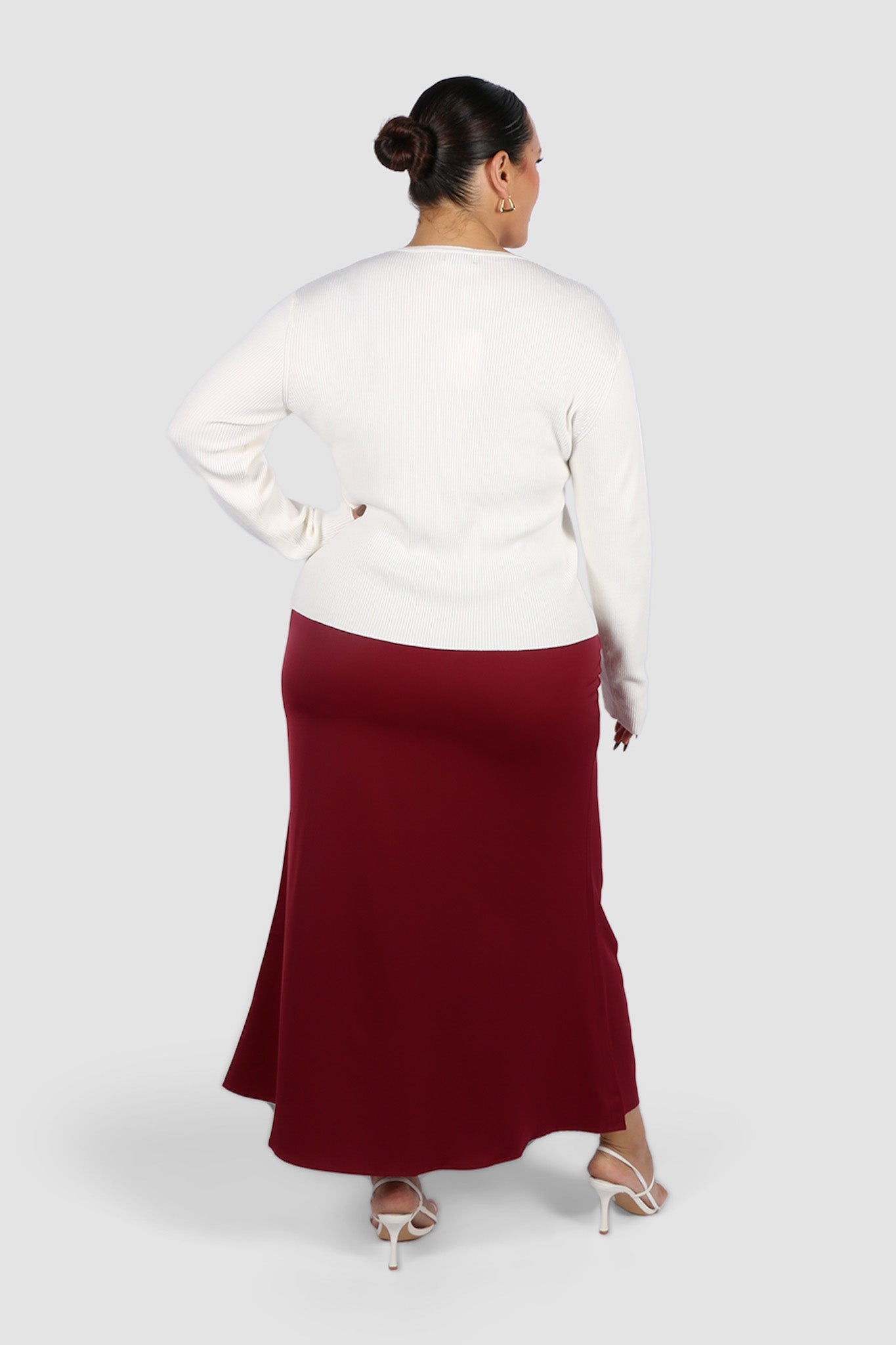 BIANCA SLIP MIDI SKIRT MERLOT - Fayt The Label
