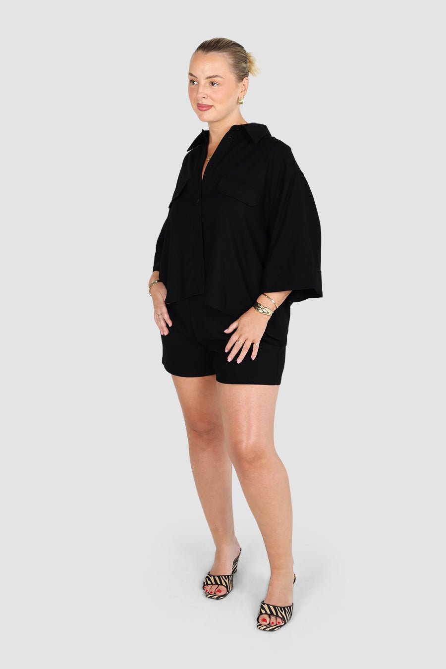 BOSTON BUTTON SHIRT BLACK - Fayt The Label