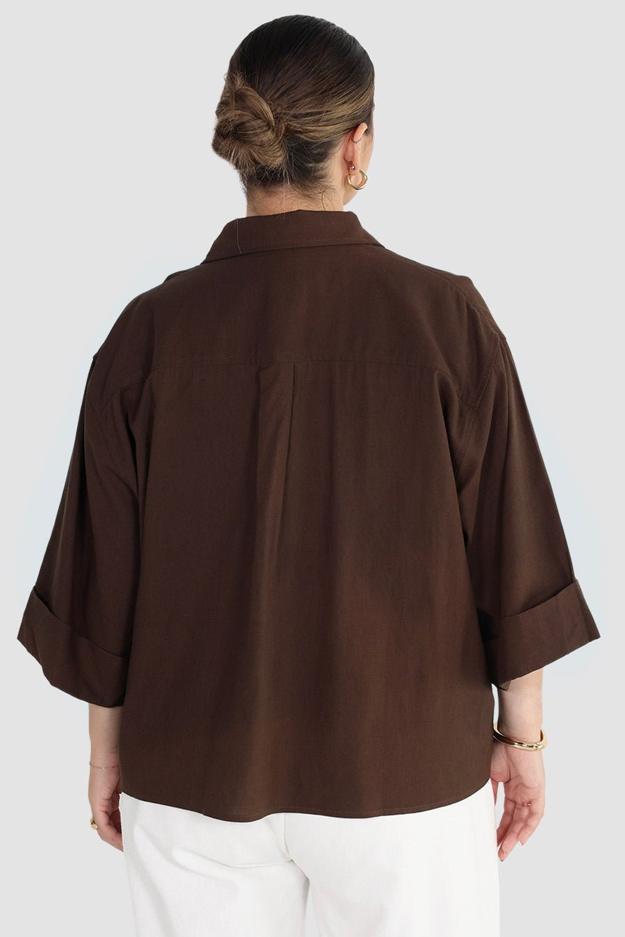 BOSTON BUTTON SHIRT ESPRESSO - Fayt The Label
