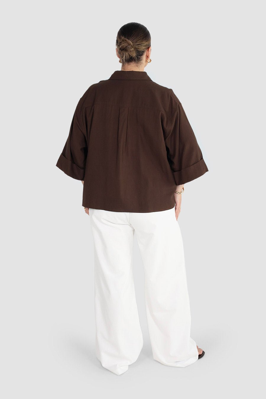 BOSTON BUTTON SHIRT ESPRESSO - Fayt The Label