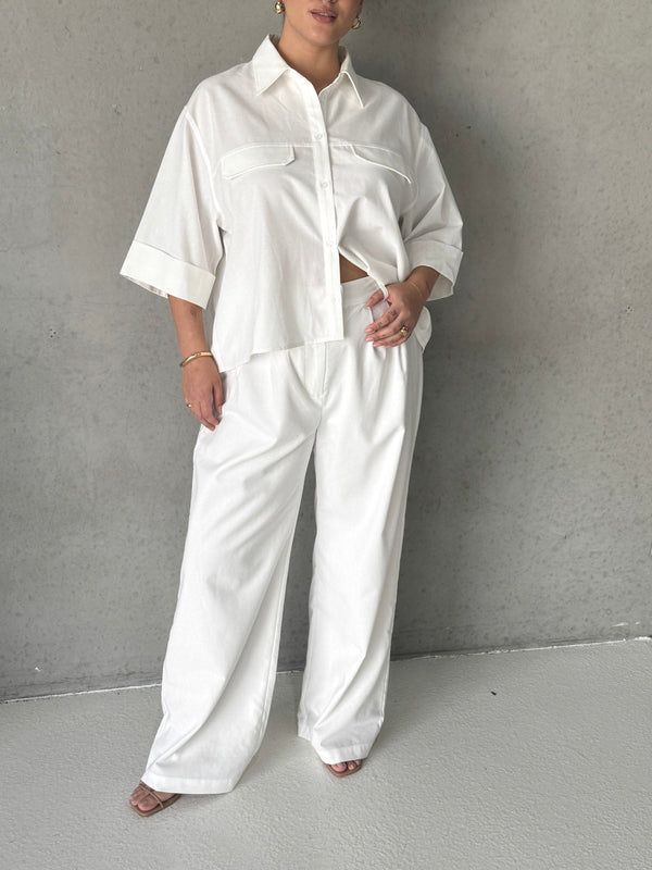 BOSTON BUTTON SHIRT WHITE - Fayt The Label