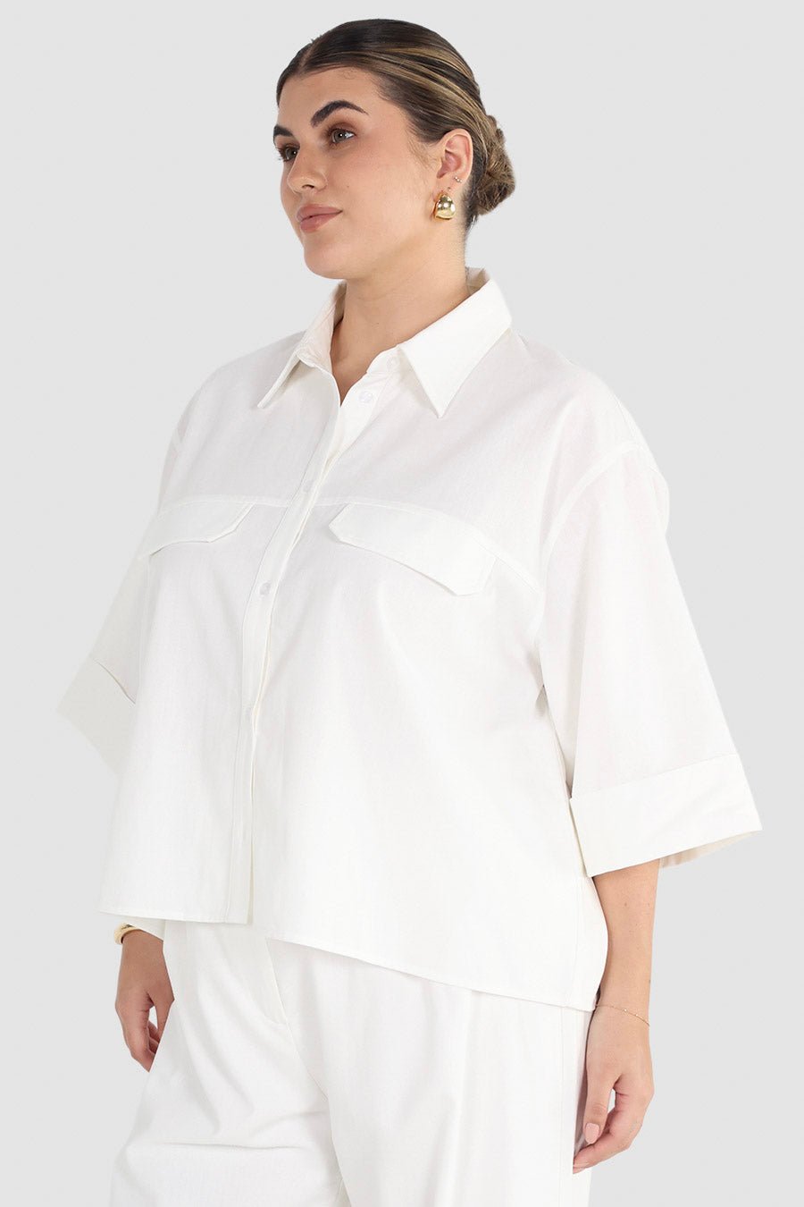 BOSTON BUTTON SHIRT WHITE - Fayt The Label