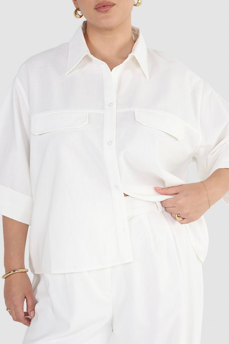 BOSTON BUTTON SHIRT WHITE - Fayt The Label