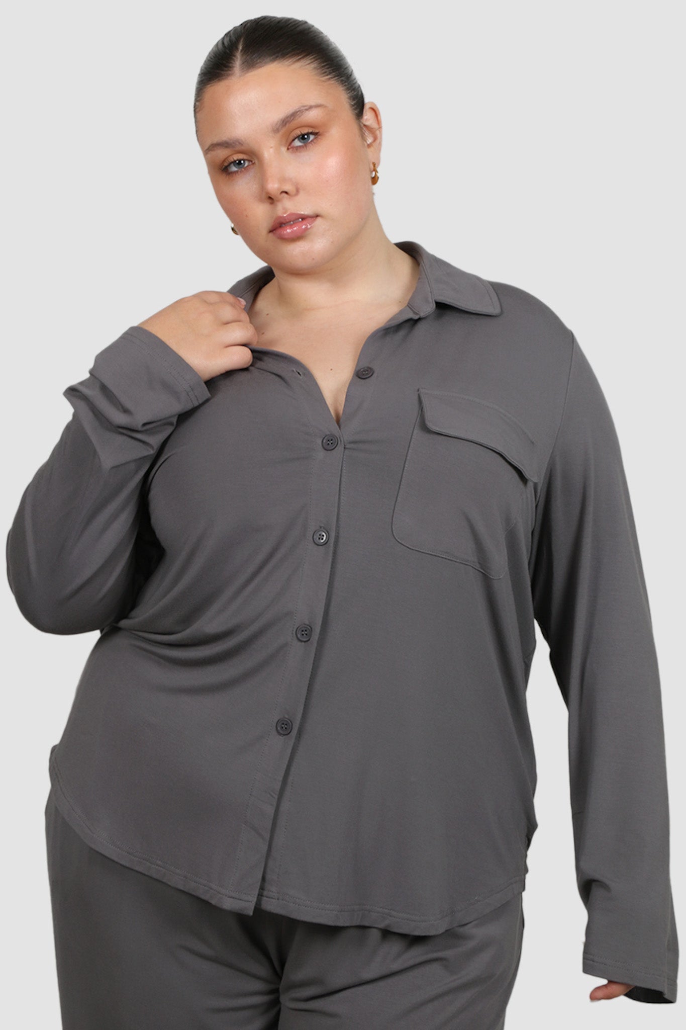 BUTTERY SLEEP TOP L/S GREY - Fayt The Label
