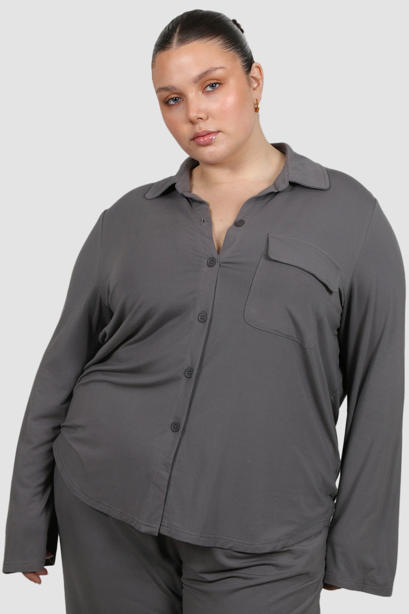 BUTTERY SLEEP TOP L/S GREY - Fayt The Label