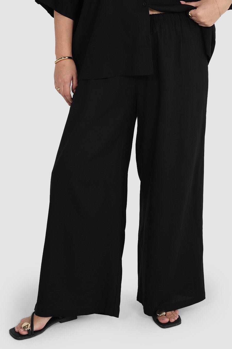 BYRON WIDE LEG PANT BLACK - Fayt The Label