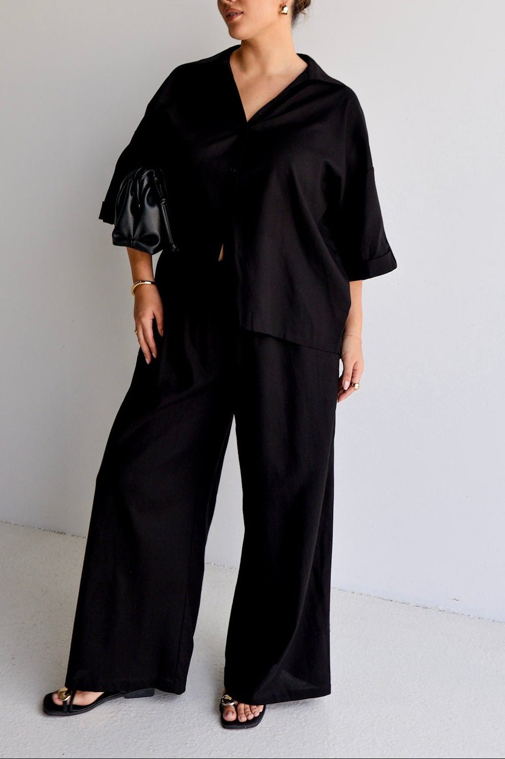 BYRON WIDE LEG PANT BLACK - Fayt The Label