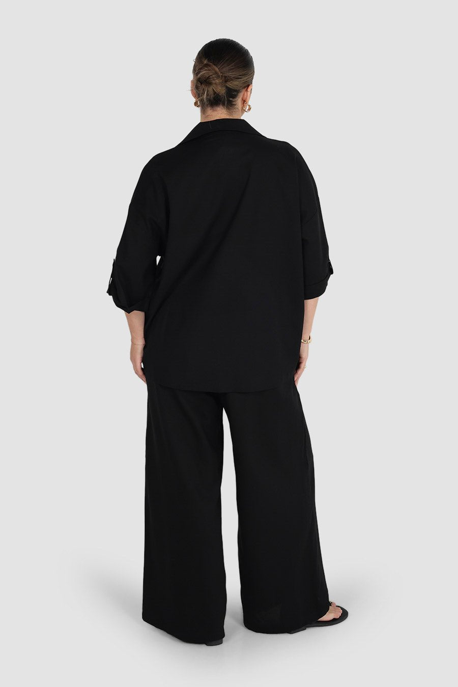 BYRON WIDE LEG PANT BLACK - Fayt The Label