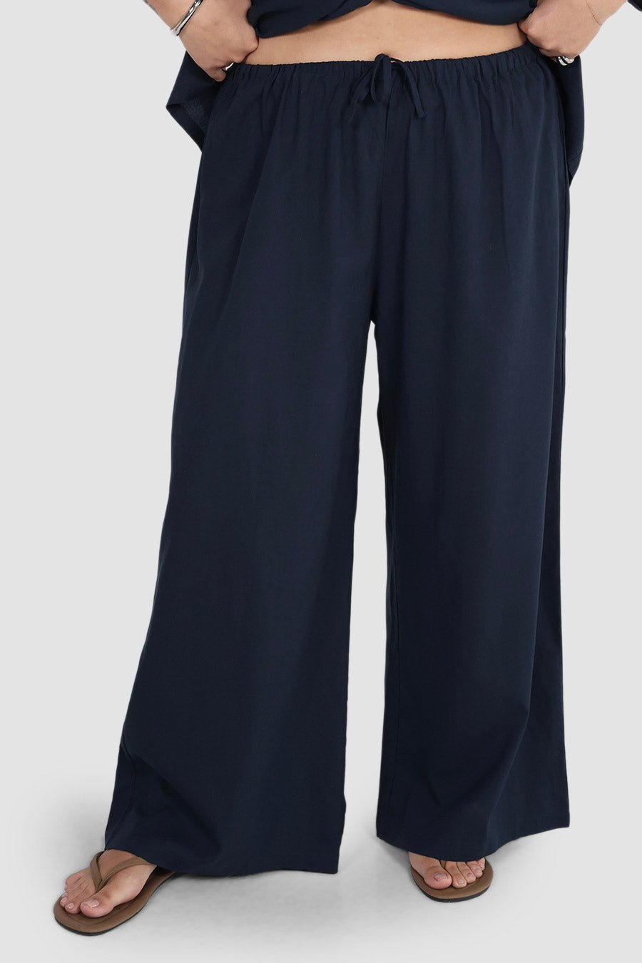 BYRON WIDE LEG PANT NAVY - Fayt The Label