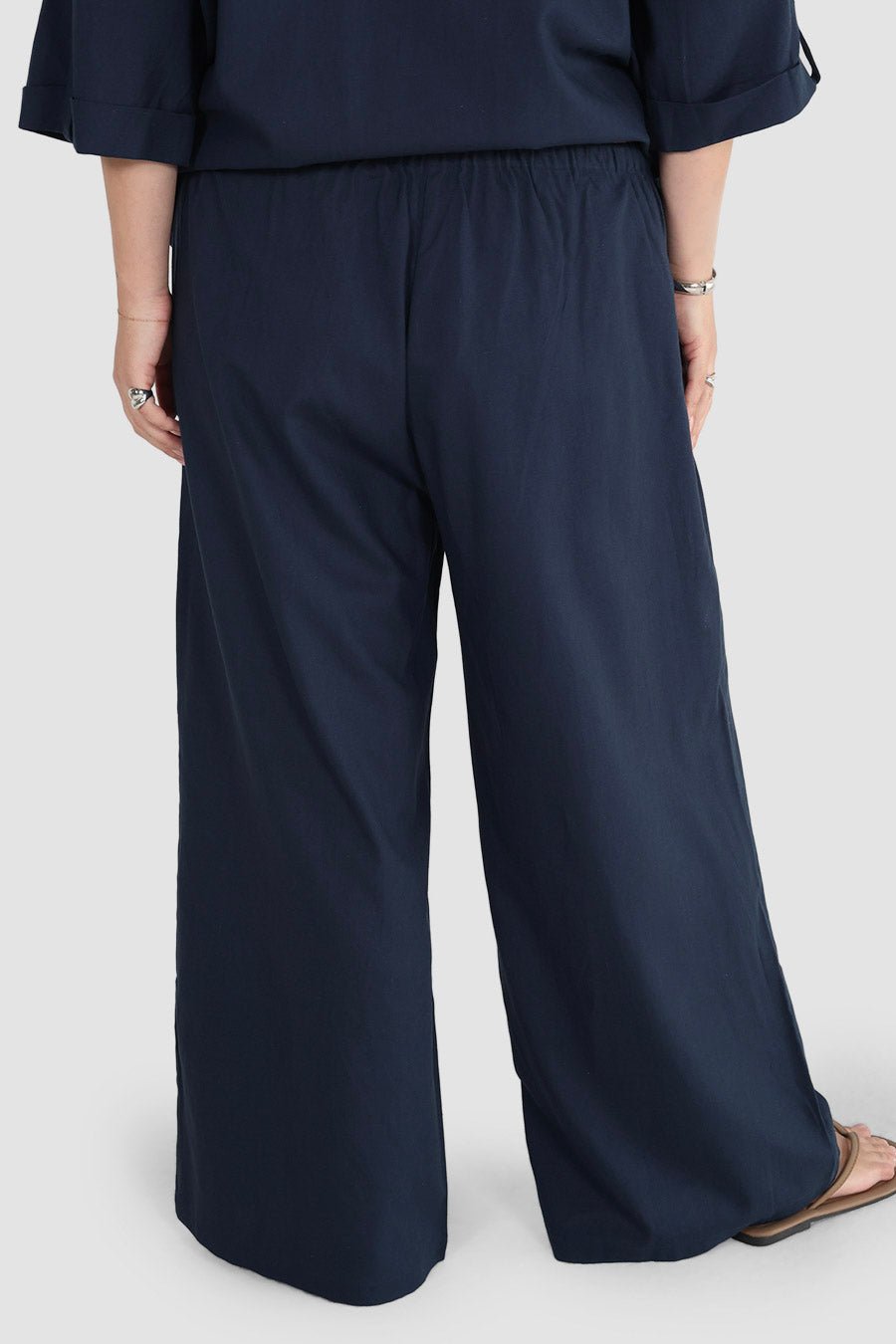 BYRON WIDE LEG PANT NAVY - Fayt The Label