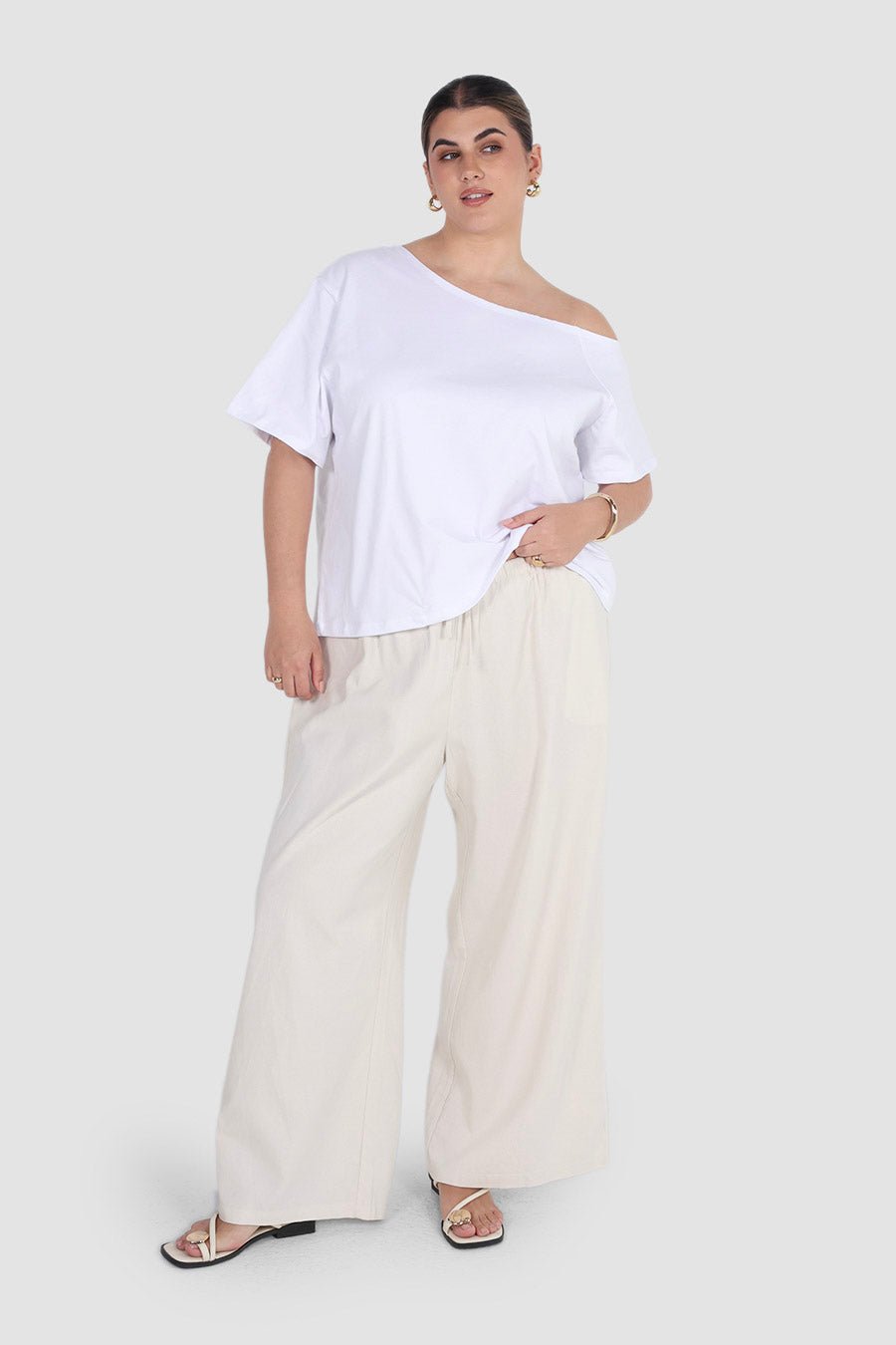 BYRON WIDE LEG PANT VANILLA - Fayt The Label
