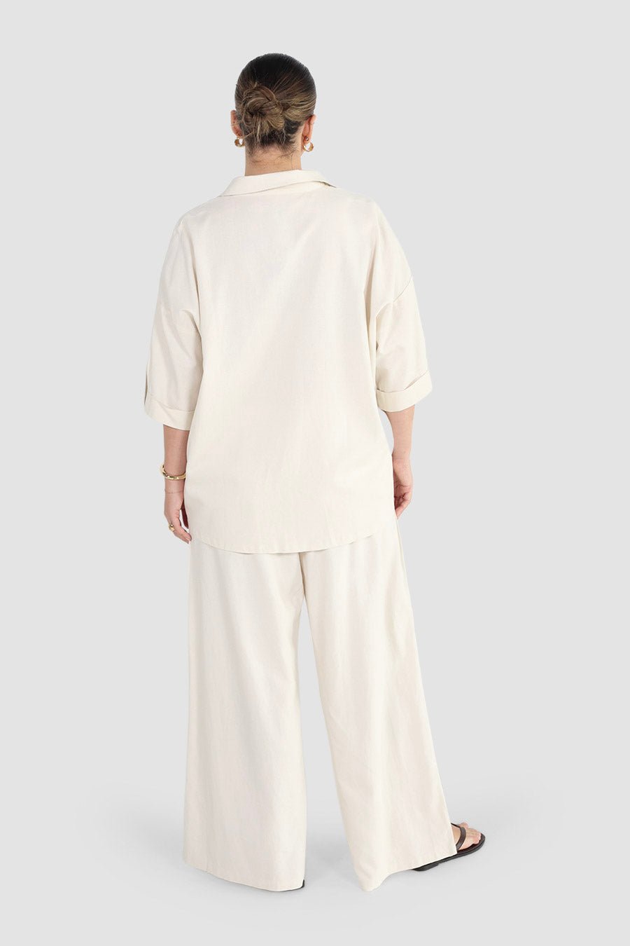 BYRON WIDE LEG PANT VANILLA - Fayt The Label