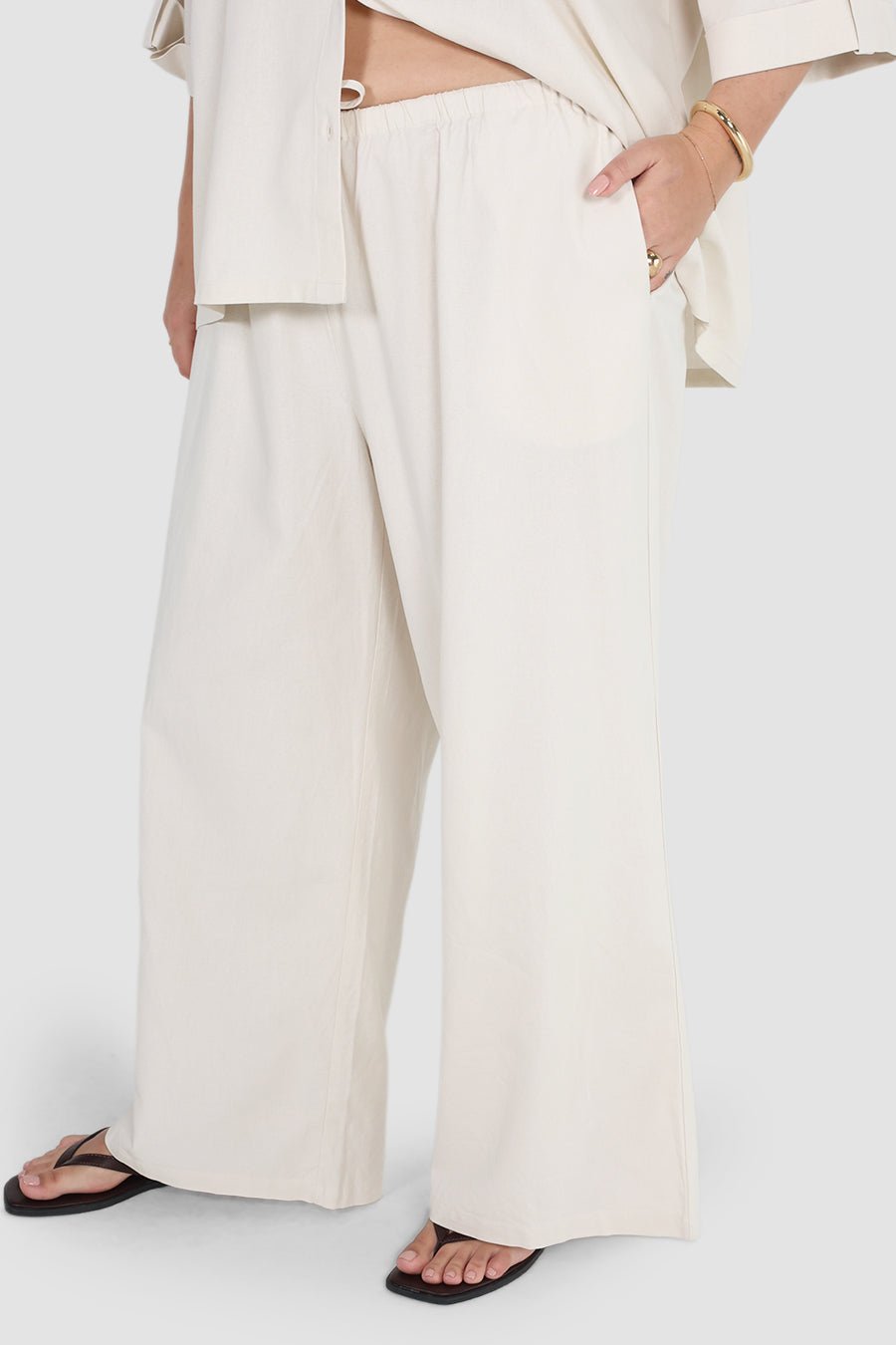BYRON WIDE LEG PANT VANILLA - Fayt The Label