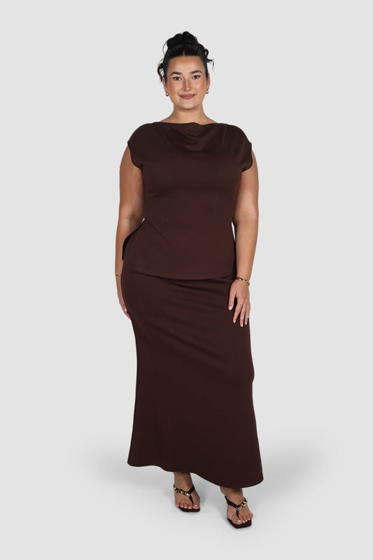 CALAIS SKIRT ESPRESSO - Fayt The Label